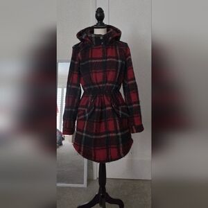 American Eagle🦅 Outfitters Red ❤️and Black🖤 Plaid Warm, Wool-Blend Jacket, M